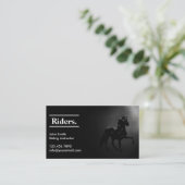 Elegantes schwarzes PferdeReiten Visitenkarte (Stehend Vorderseite)