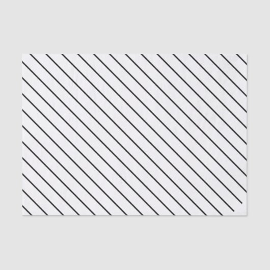 Elegantes Schwarzes Pinstripe-Design Seidenpapier (Vorderseite)