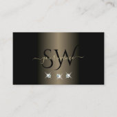 Elegantes Schwarzes Platinum Sparkling Diamonds Mo Visitenkarte (Vorderseite)