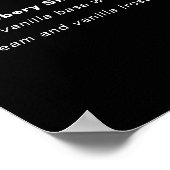 Elegantes schwarzes professionelles Restaurant-Log Poster (Ecke)