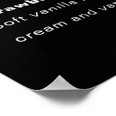 Elegantes schwarzes professionelles Restaurant-Log Poster (Ecke)