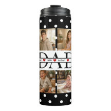 Elegantes schwarzes Punkte-4-Foto-Dad-Geschenk