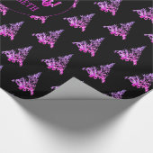 Elegantes schwarzes rosa lila geschenkpapier (Ecke)