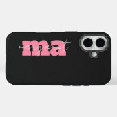 Elegantes schwarzes rosa Monogramm Initialskript N Case-Mate iPhone Hülle (Rückseite (Horizontal))
