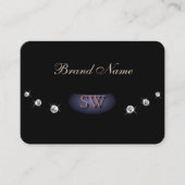 Elegantes Schwarzes Rose Gold mit Diamanten und Mo Visitenkarte (Vorderseite)
