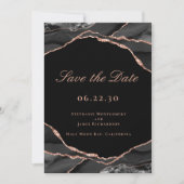 Elegantes Schwarzes Rose Goldenes Paradies für Hoc Save The Date (Vorderseite)