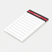 Elegantes Schwarzes Rot Personalisiert zu tun List Post-it Klebezettel (angewinkelt)