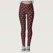 Elegantes Schwarzes Rotes Checkered Leggings (Vorderseite)