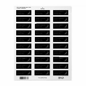 Elegantes, schwarzes Rücksendelabel (Vorne)