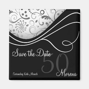 Elegantes Schwarzes Save the Date Magnet