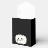 Elegantes Schwarzes Scallopiertes Schwarzes Party Geschenkschachtel (Geöffnet)