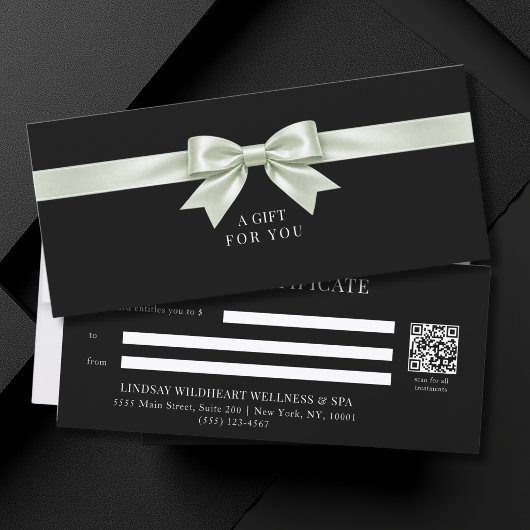 Elegantes schwarzes Schleifen-QR-Code-Geschenkguts