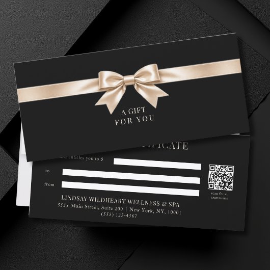 Elegantes schwarzes Schleifen-QR-Code-Geschenkguts