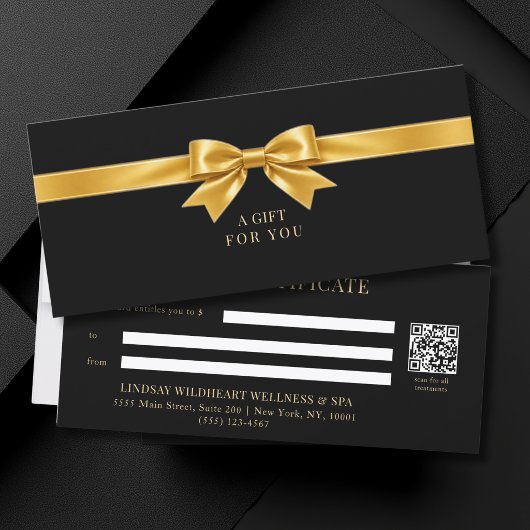 Elegantes schwarzes Schleifen-QR-Code-Geschenkguts