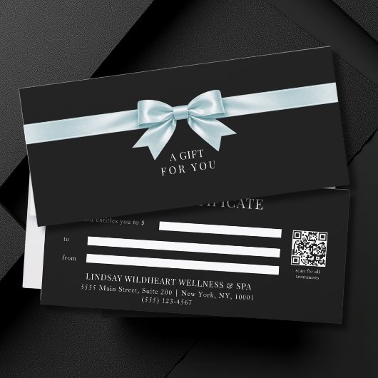 Elegantes schwarzes Schleifen-QR-Code-Geschenkguts