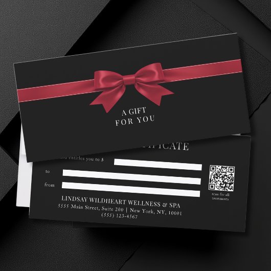 Elegantes schwarzes Schleifen-QR-Code-Geschenkguts