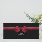 Elegantes schwarzes Schleifen-QR-Code-Geschenkguts (Stehend Vorderseite)
