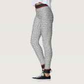 Elegantes Schwarzes Schwarzes Muster Moderne Leggings (Links)