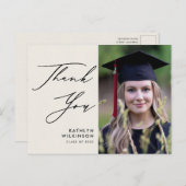 Elegantes Schwarzes Script auf Cream Abschluss Vie Postkarte (Vorne/Hinten)