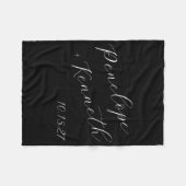 Elegantes Schwarzes Script-Hochzeit Personalisiert Fleecedecke (Vorderseite (Horizontal))