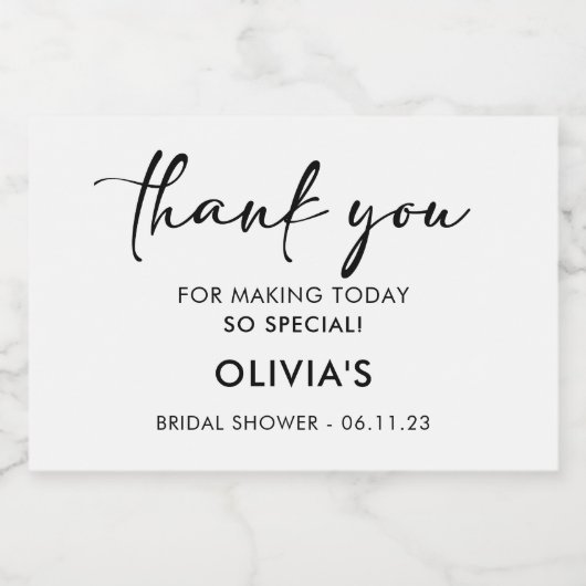 Elegantes Schwarzes Script - Mini Sparkling Weinka Schaumweinetikett (Einzelnes Label)