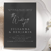 Elegantes Schwarzes Script Minimalistisch Classic  Einladung