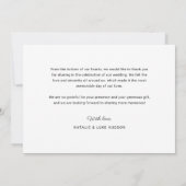 Elegantes Schwarzes Script Personalisiert 3 Foto H Dankeskarte (Rückseite)