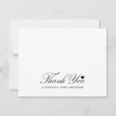 Elegantes Schwarzes Script Personalisiert Wedding  Dankeskarte (Vorderseite)