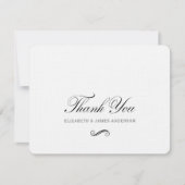Elegantes Schwarzes Script Personalisiert Wedding Dankeskarte (Vorderseite)