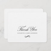 Elegantes Schwarzes Script Personalisiert Wedding Dankeskarte (Vorne/Hinten)