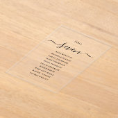 Elegantes Schwarzes Script-Tischnummer-Sitzdiagram Acryleinladungen (Ablage )