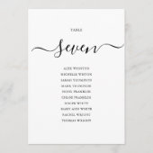 Elegantes Schwarzes Script-Tischnummer-Sitzdiagram Einladung (Vorderseite)