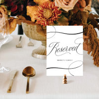 Elegantes, schwarzes Script vorbehaltenes Tabellen