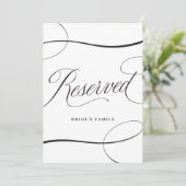 Elegantes, schwarzes Script vorbehaltenes Tabellen (Stehend Vorderseite)