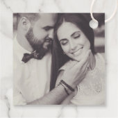 Elegantes Schwarzes Scroll Frame Custom Wedding Mo Geschenkanhänger (Rückseite)