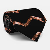 Elegantes Schwarzes Sienna Glitzer Muster Krawatte (Gerollt)