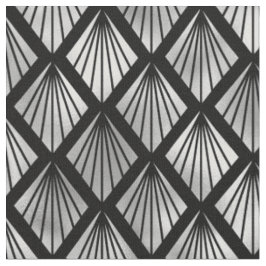 Elegantes Schwarzes Silber Fan Piazza della Riform Stoff