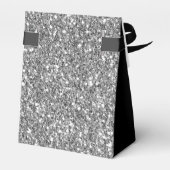 Elegantes Schwarzes Silver Glitzer Monogram Name S Geschenkschachtel (Rückseite)