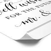 Elegantes Schwarzes Skript Hochzeit gut wünscht Poster (Ecke)