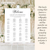 Elegantes Schwarzes Skript-Minimal-Hochzeitssticht Poster