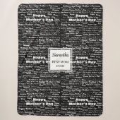 Elegantes Schwarzes Skript Muttertags-Personalisie Sherpadecke (Vorderseite)