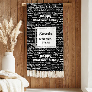 Elegantes Schwarzes Skript Muttertags-Personalisie Sherpadecke