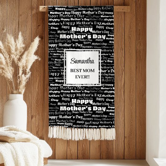 Elegantes Schwarzes Skript Muttertags-Personalisie Sherpadecke