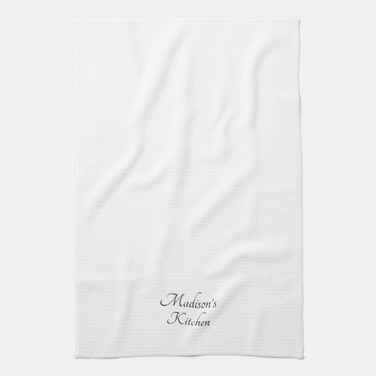 Elegantes schwarzes Skript Name Monogramm benutzer Geschirrtuch (Vertikal)