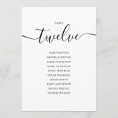 Elegantes Schwarzes Skript Tischnummer 12 Seating (Rückseite)