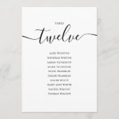 Elegantes Schwarzes Skript Tischnummer 12 Seating (Vorderseite)