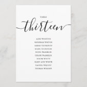 Elegantes Schwarzes Skript Tischnummer 13 Seating  (Vorderseite)