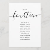 Elegantes Schwarzes Skript Tischnummer 14 Seating (Vorderseite)