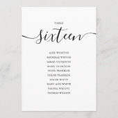 Elegantes Schwarzes Skript Tischnummer 16 Seating (Rückseite)