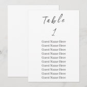 Elegantes Schwarzes Skript Tischnummer 1 Seating C (Vorne/Hinten)